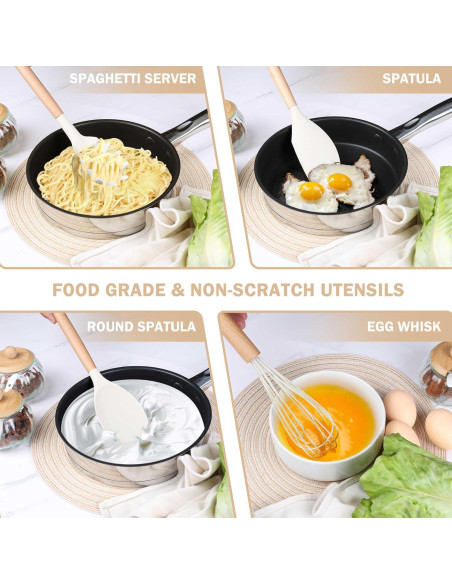 Set de Utensilios de Cocina Herogo 8 Piezas Silicona Blanco