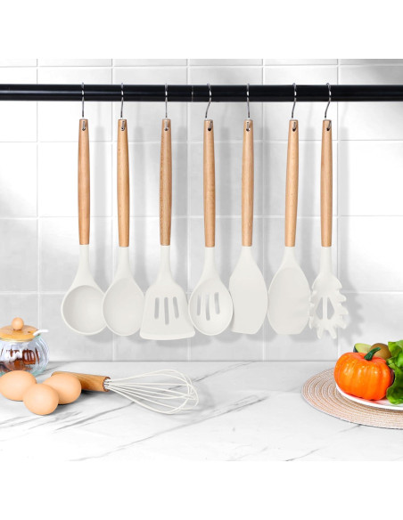 Set de Utensilios de Cocina Herogo 8 Piezas Silicona Blanco