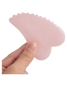 Herramienta de Masaje Gua Sha Ergonflow Cuarzo Rosa 9.5x6.5cm