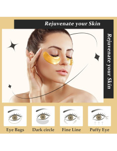 Parches para Ojos Adofect 31 Pares Oro 24K Colágeno Hidratante 2