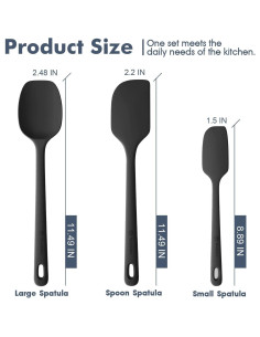 Juego de Espátulas de Silicona ChefAide 3 Piezas Resistente al Calor 2