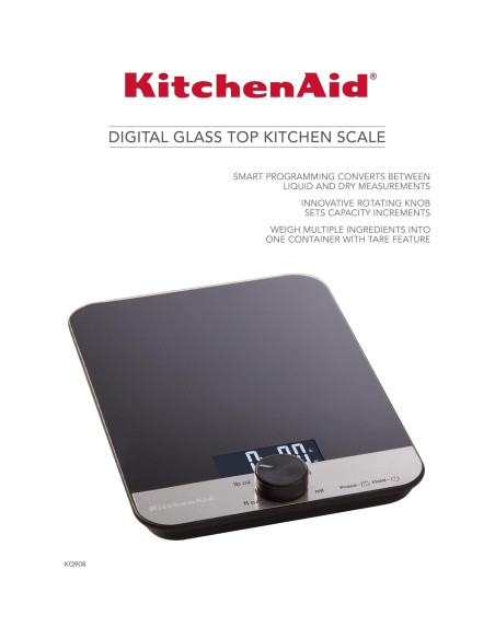 Escala de Cocina Digital KitchenAid KQ908 Vidrio 5kg