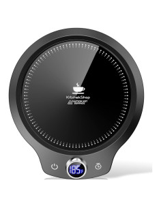 Calentador de Tazas Eléctrico KitchekShop - 4 Temperaturas, Negro