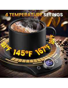 Calentador de Tazas Eléctrico KitchekShop - 4 Temperaturas, Negro 2