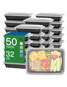 Contenedores de Comida Reutilizables Dealusy 32 oz 50 Piezas