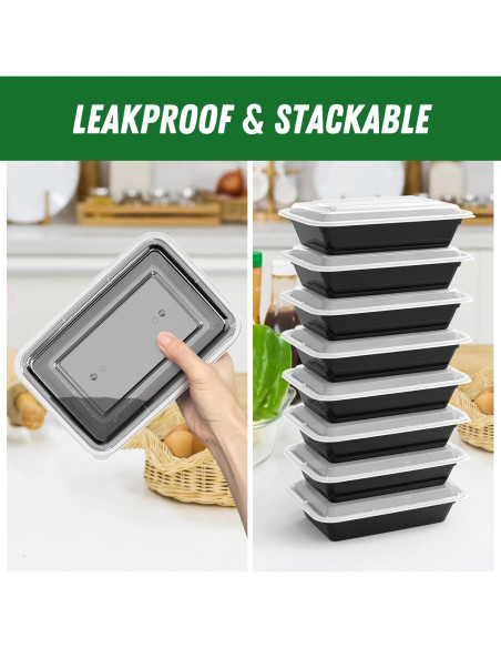 Contenedores de Comida Reutilizables Dealusy 32 oz 50 Piezas