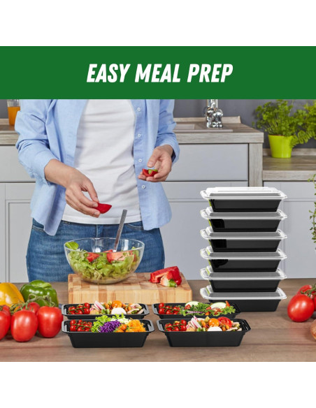 Contenedores de Comida Reutilizables Dealusy 32 oz 50 Piezas