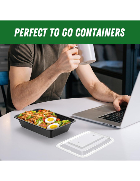 Contenedores de Comida Reutilizables Dealusy 32 oz 50 Piezas