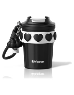 Taza de Café Térmica SDGA+ 12 oz Acero Inoxidable Negra