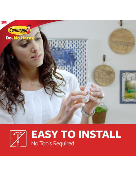Ganchos de Pared Command Medianos Blancos - 9 Ganchos, 12 Tiras