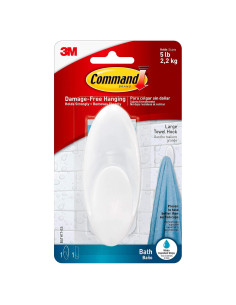 Gancho Grande para Toallas Command BATH17-ES, Soporta 2.27 kg