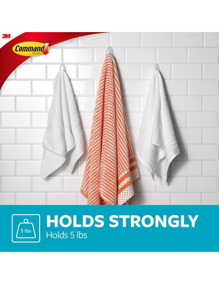 Gancho Grande para Toallas Command BATH17-ES, Soporta 2.27 kg