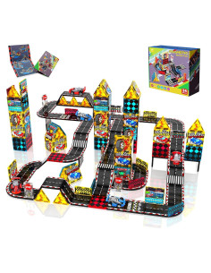 Juego de Pistas Magnéticas Magna Tiles con 2 Coches - 16.24x6.10cm