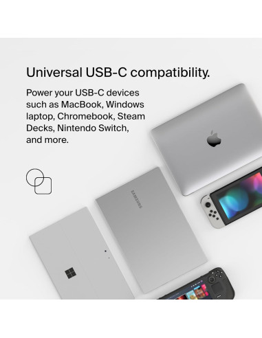 Adaptador de corriente Belkin 100W USB-C GaN con cable 2.4m