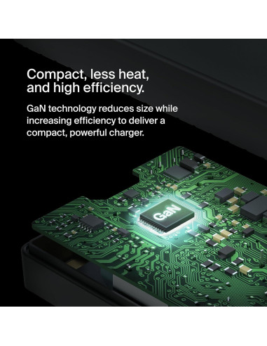 Adaptador de corriente Belkin 100W USB-C GaN con cable 2.4m