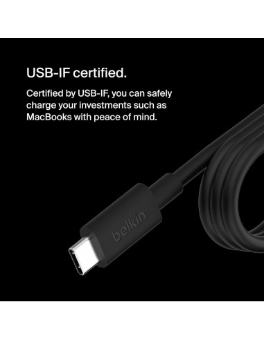 Adaptador de corriente Belkin 100W USB-C GaN con cable 2.4m