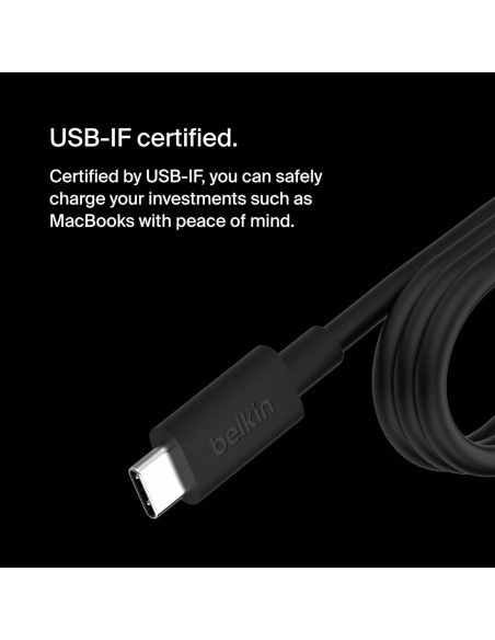 Adaptador de corriente Belkin 100W USB-C GaN con cable 2.4m