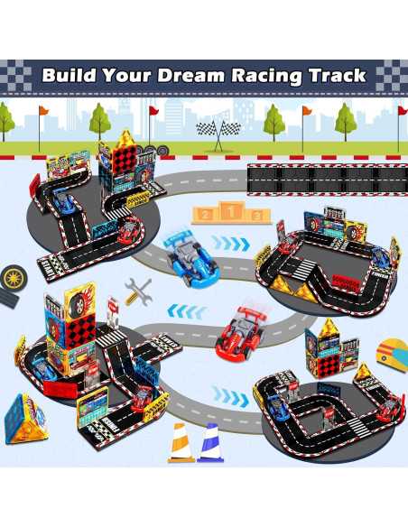 Juego de Pistas Magnéticas Magna Tiles con 2 Coches - 16.24x6.10cm