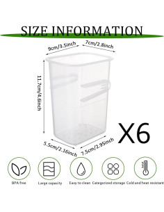 Organizador de Puerta de Refrigerador 6 Piezas MdakeGo Transparente 2