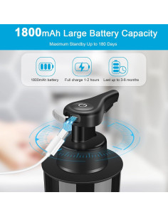 Dispensador Automático de Jabón Espumoso RRSilvia 325ml Negro 2