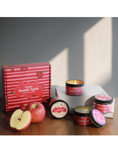 Juego de 4 Velas Aromáticas Manzana HUANXI 32oz Cera Soja 2