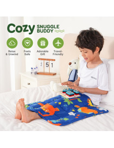 Manta con Peso Sivio Dinosaurio Azul 48x53cm 0.91kg 2