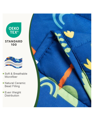 Manta con Peso Sivio Dinosaurio Azul 48x53cm 0.91kg