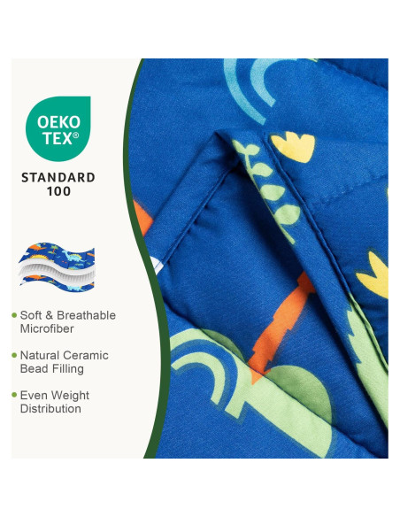 Manta con Peso Sivio Dinosaurio Azul 48x53cm 0.91kg Manta con Peso Sivio Dinosaurio Azul 48x53cm 0.91kg