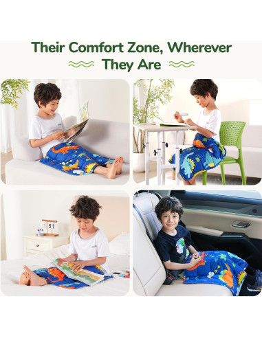 Manta con Peso Sivio Dinosaurio Azul 48x53cm 0.91kg