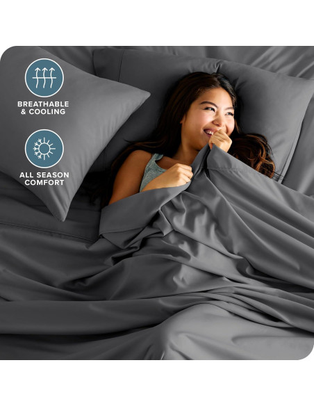 Juego de Sábanas Queen Bare Home Microfibra Ultra Suave 4 Piezas