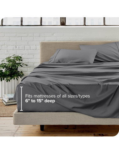 Juego de Sábanas Queen Bare Home Microfibra Ultra Suave 4 Piezas