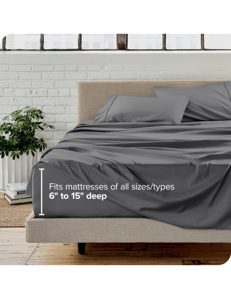 Juego de Sábanas Queen Bare Home Microfibra Ultra Suave 4 Piezas