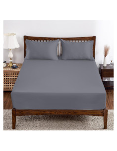 Sábana Ajustable Reina Shunjie.Home 400 Hilos Viscosa Bambú 40cm