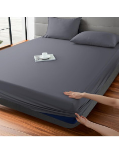 Sábana Ajustable Reina Shunjie.Home 400 Hilos Viscosa Bambú 40cm 2