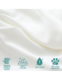 Juego de Sábanas Reina GOKOTTA 4 Piezas Rayón Bambú 300 Hilos 2