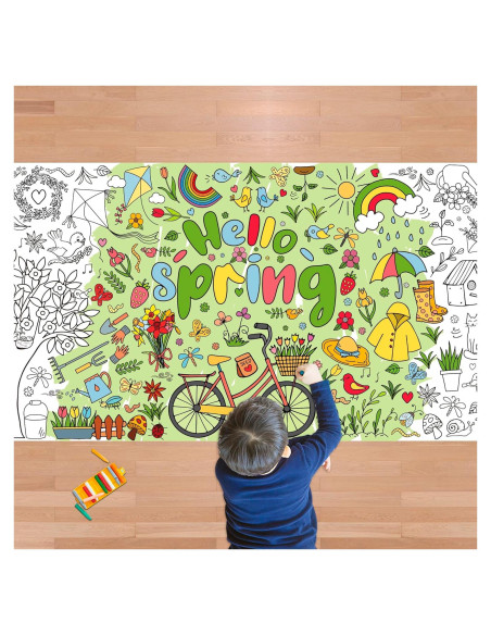 Póster de Colorear Gigante OHOME Primavera 76.2 x 182.9 cm Póster de Colorear Gigante OHOME Primavera 76.2 x 182.9 cm