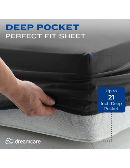 Juego de Sábanas Dreamcare Reina Microfibra 4 Piezas Gris