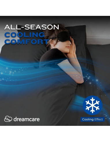 Juego de Sábanas Dreamcare Reina Microfibra 4 Piezas Gris