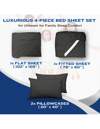 Juego de Sábanas Dreamcare Reina Microfibra 4 Piezas Gris