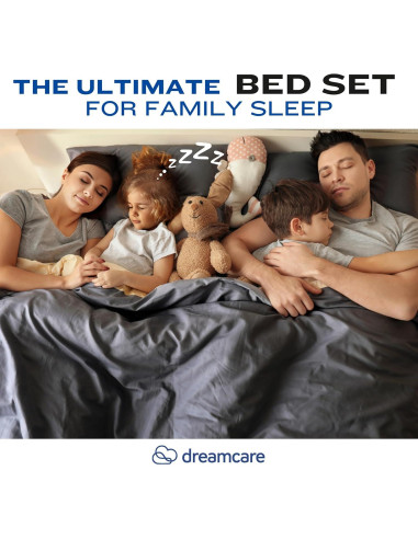 Juego de Sábanas Dreamcare Reina Microfibra 4 Piezas Gris