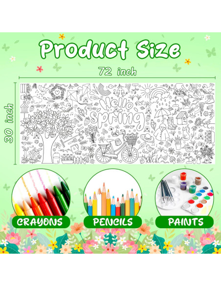 Póster de Colorear Gigante OHOME Primavera 76.2 x 182.9 cm Póster de Colorear Gigante OHOME Primavera 76.2 x 182.9 cm
