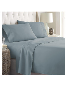 Juego de Sábanas Queen Danjor Linens 6 Piezas Microfibra Azul