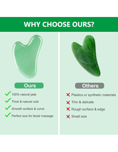 Set de Gua Sha Facial Esur de Jade Natural - 2 Piezas