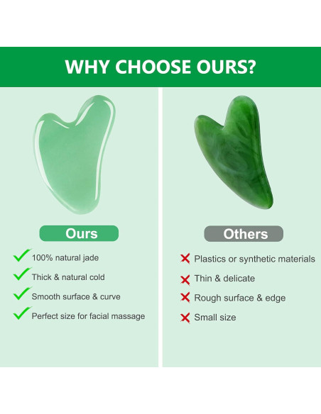 Set de Gua Sha Facial Esur de Jade Natural - 2 Piezas