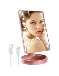 Espejo de Maquillaje Iluminado Bloominique Oro Rosa 26.67x16.51cm