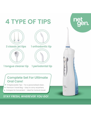 Irrigador Oral Inalámbrico NetGen FC159 con 3 Modos