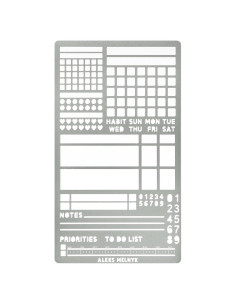 Plantilla de Metal Aleks Melnyk No.423 para Bullet Journaling A5