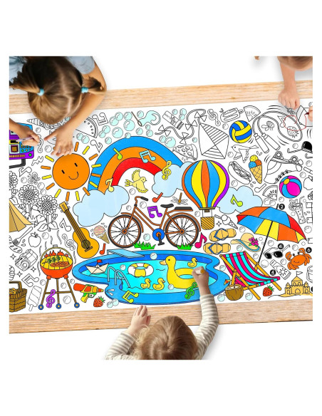 Póster Gigante para Colorear Gatherfun 80x183 cm Verano Póster Gigante para Colorear Gatherfun 80x183 cm Verano