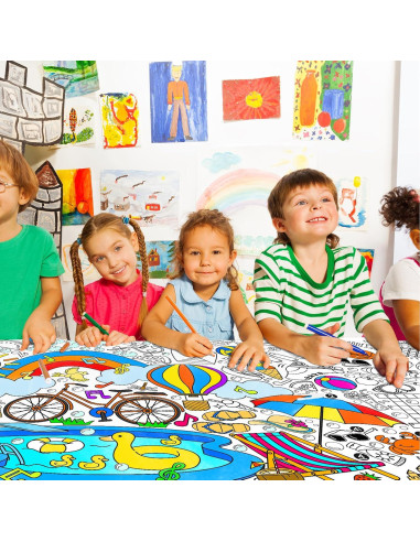 Póster Gigante para Colorear Gatherfun 80x183 cm Verano