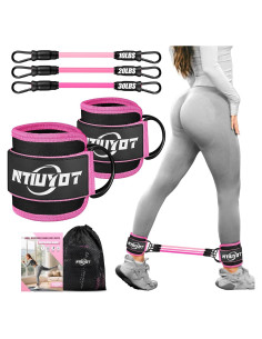 Bandas de Resistencia para Tobillos NTIUYOT Rosa - 3 Niveles